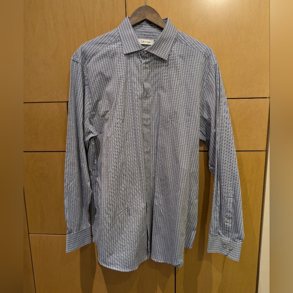 Calvin Klein Men's Blue Checkered Shirt